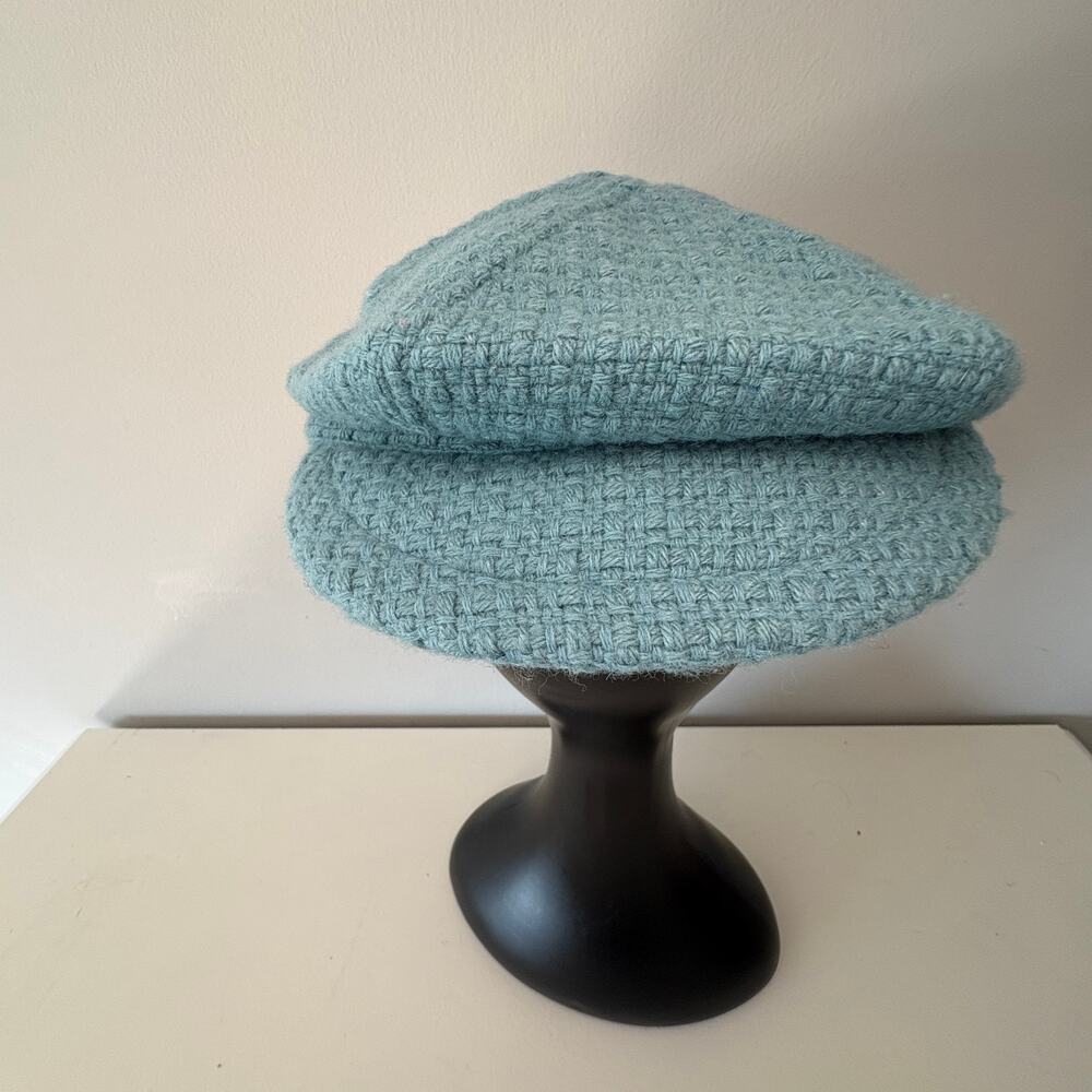 American Eagle Outfitters Wool Blend Newsboy Cap Blue One Size Floral Lined